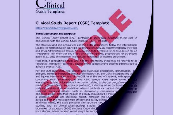 clinical study report forms translation
