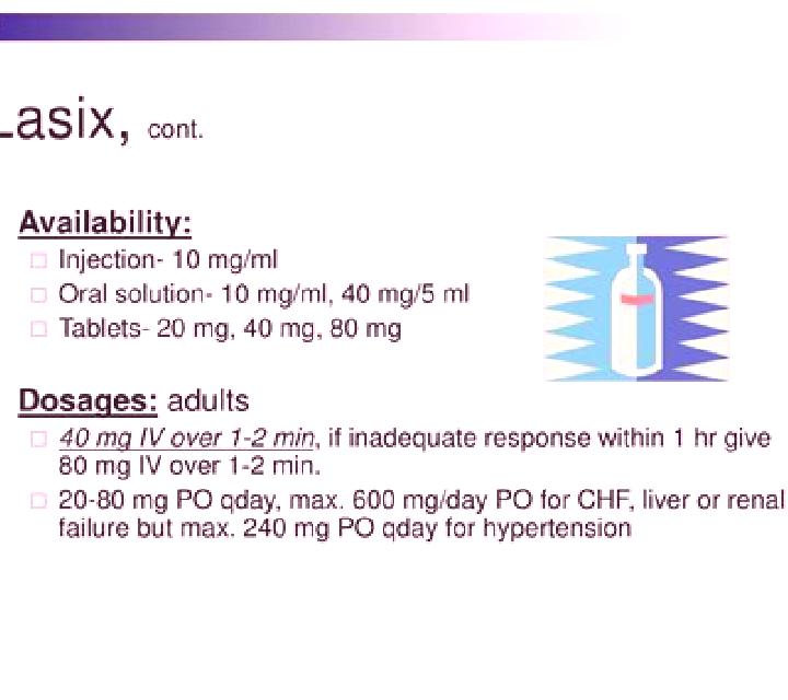 Lasix why do we push lasix slowly pharmacy