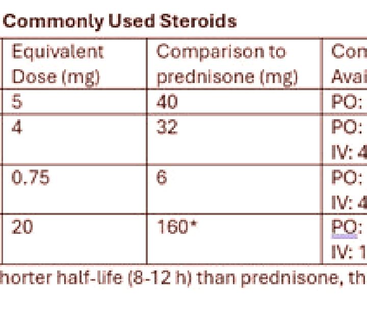 Prednisolone prednisolone and hydrocortisone equivalent dose pills